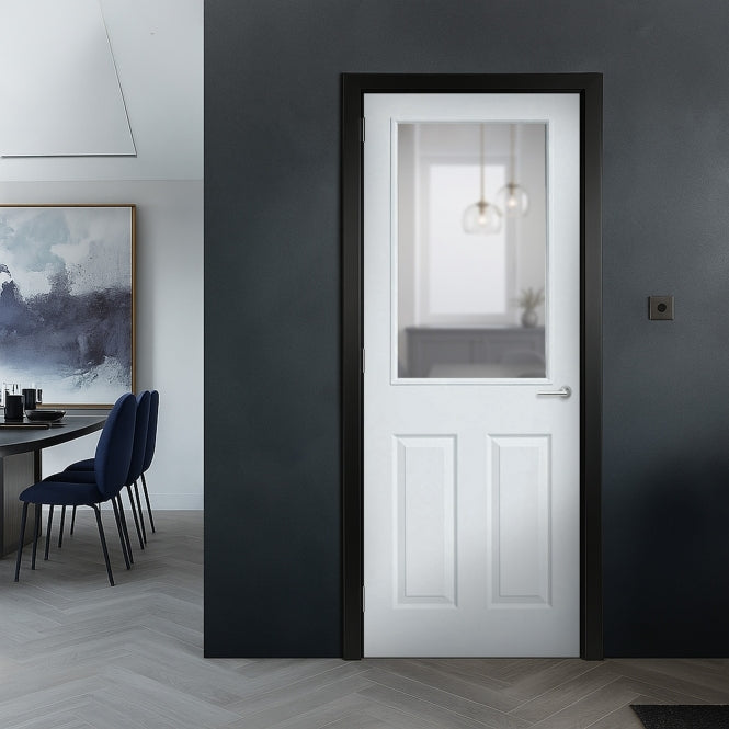 LPD White Moulded Internal Glazed Door 2-Panel 1L