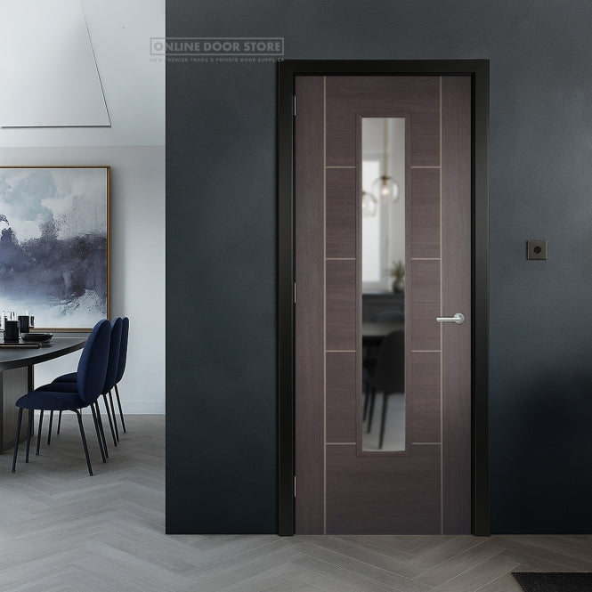 LPD Medium Grey Laminated Vancouver Internal Glazed Door