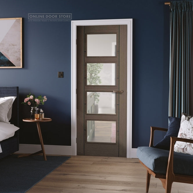 LPD Chocolate Grey Vancouver Internal Glazed Door 4L