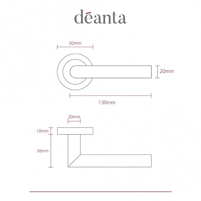 Deanta Ares Handle Round Rose Polished Chrome Finish