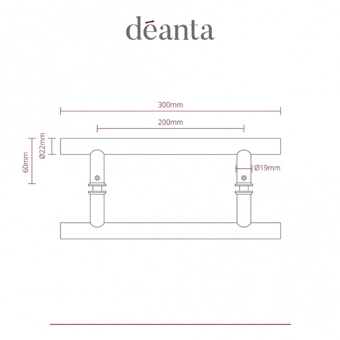 Deanta Guardsman Handle (Pair) Satin Stainless Steel Finish