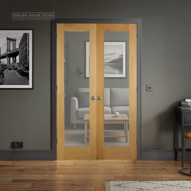 LPD Oak Pattern 20 Internal Glazed Door Pair