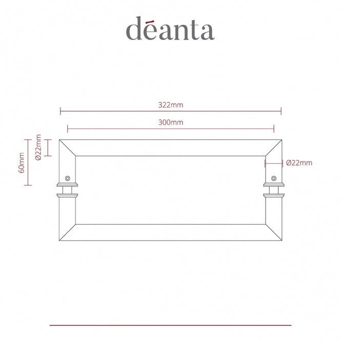 Deanta Mitred Pull Handle Polished Steel 22mm - Pair