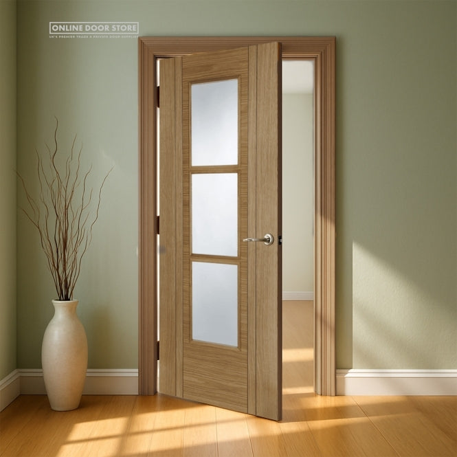 Mendes Capri Pre-Finished Oak 3 Light Internal Glazed Door