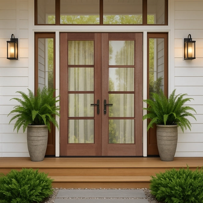 Mendes Pattern 70 Hardwood Unglazed External Door Pair
