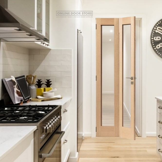 JB Kind Fuji Oak Glazed Bi-fold Door