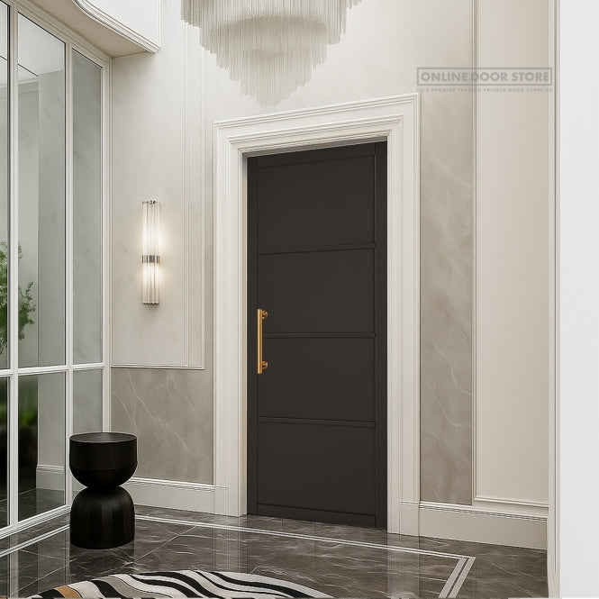 Aster Black Industrial 4-Panel Internal Door