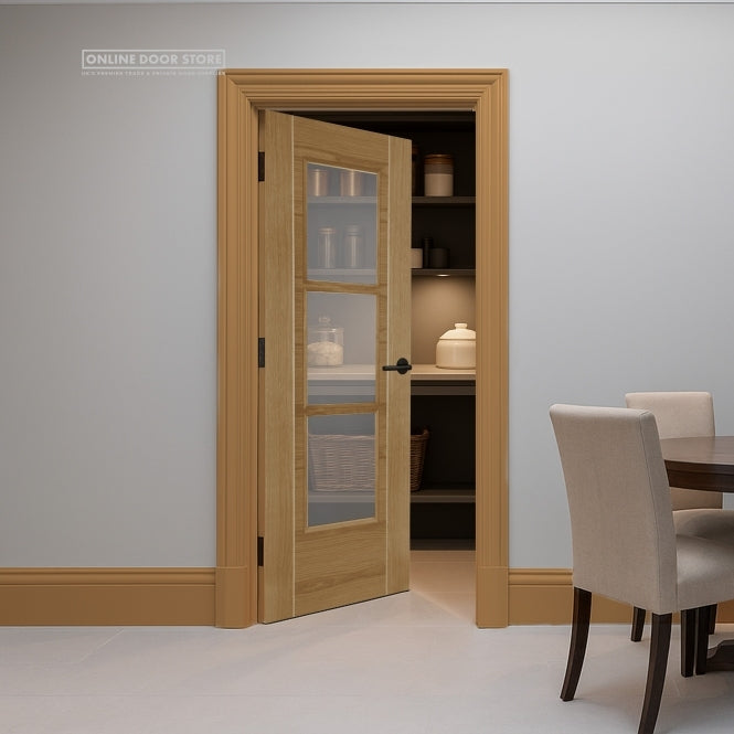 Mendes Mirage Pre-Finished Oak Glazed FD30 Fire Door