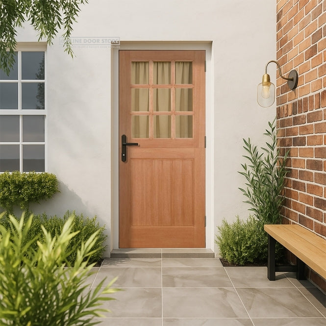LPD Hardwood Stable Straight Top 9L M&T Unglazed External Door