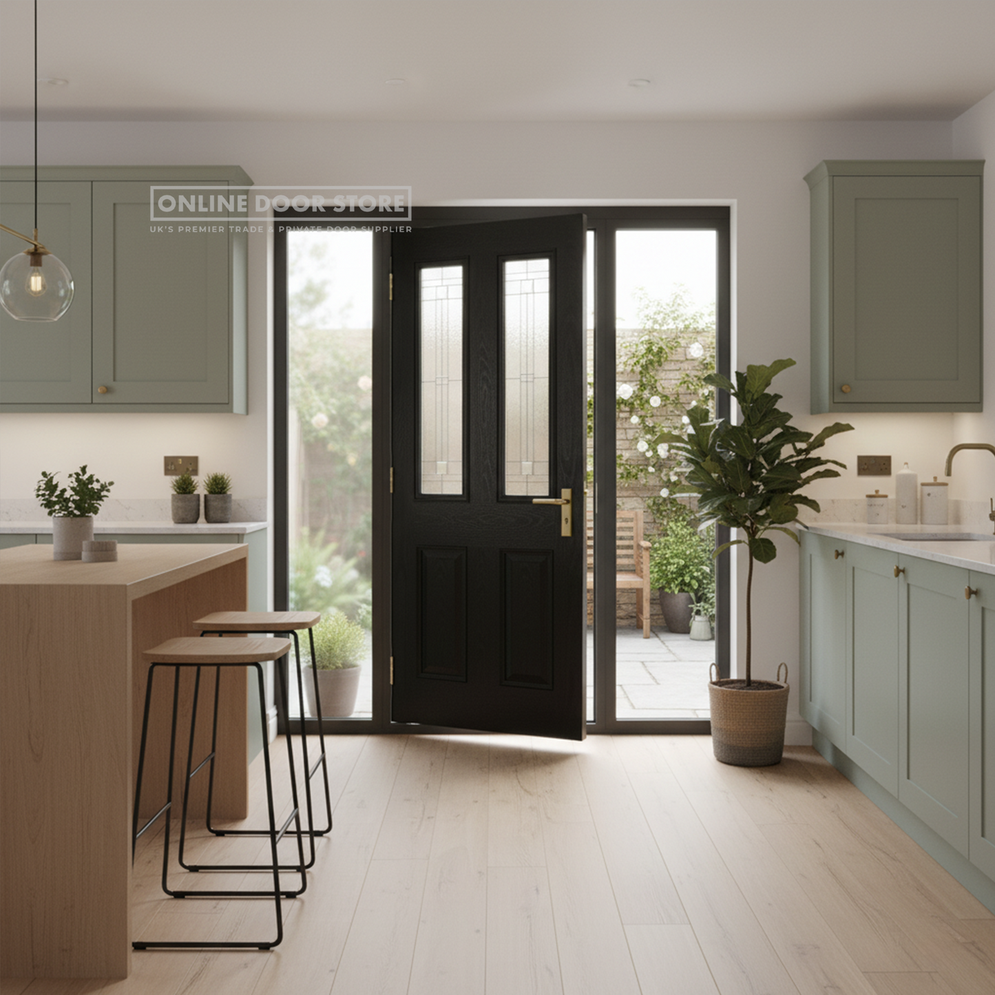 LPD GRP Malton Black External Glazed Door 2L