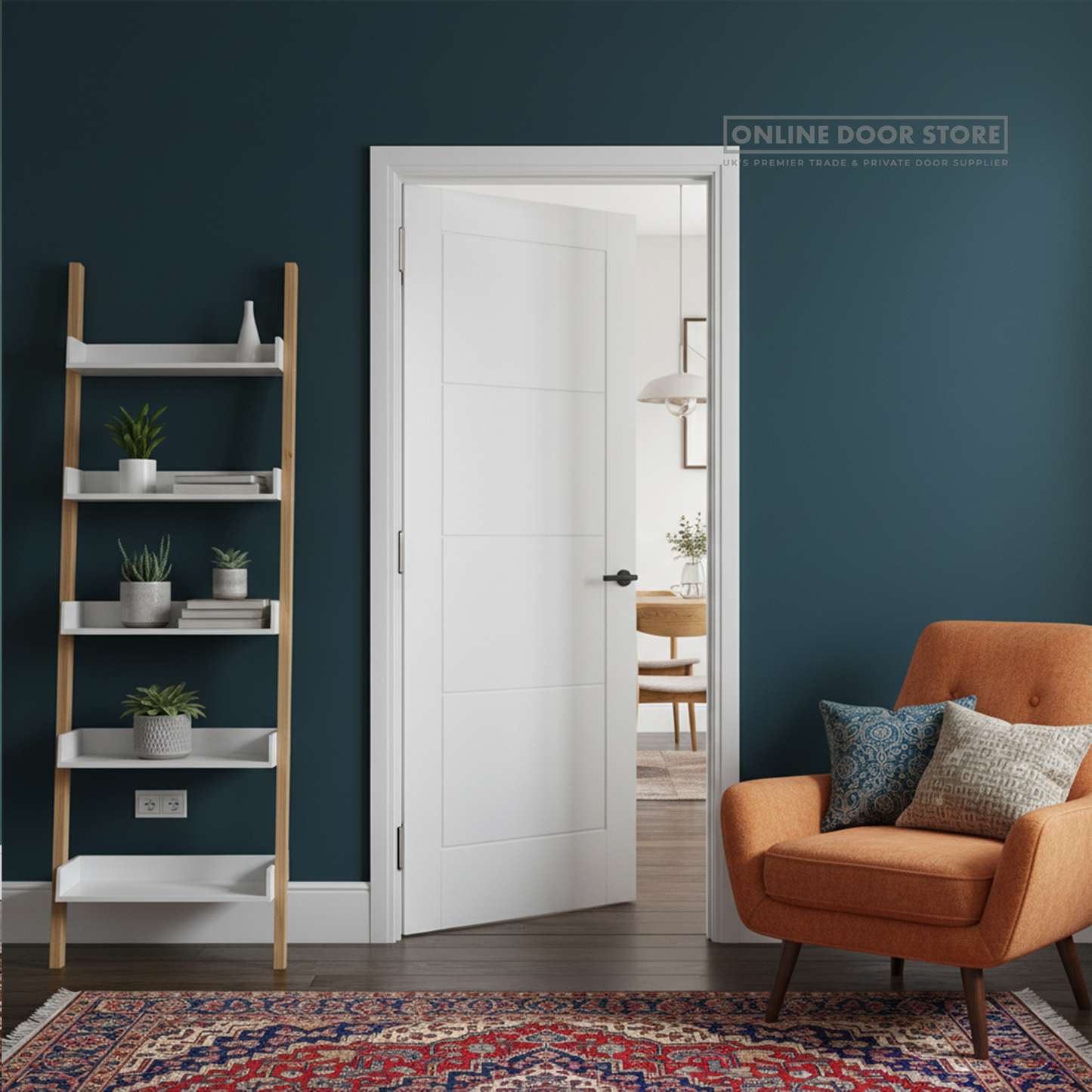 LPD White Moulded Ladder FD30 Fire Door