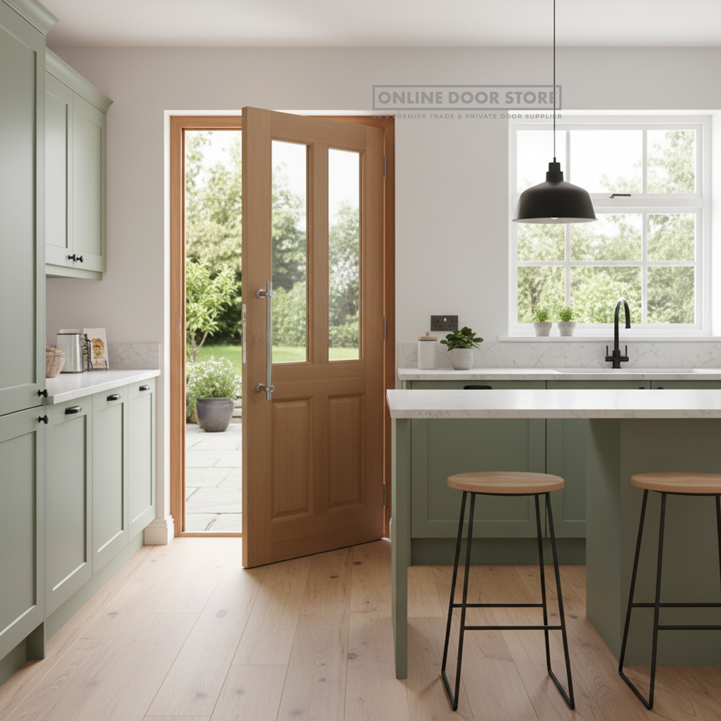 LPD Hardwood Malton 2L Frosted Glazed External Door