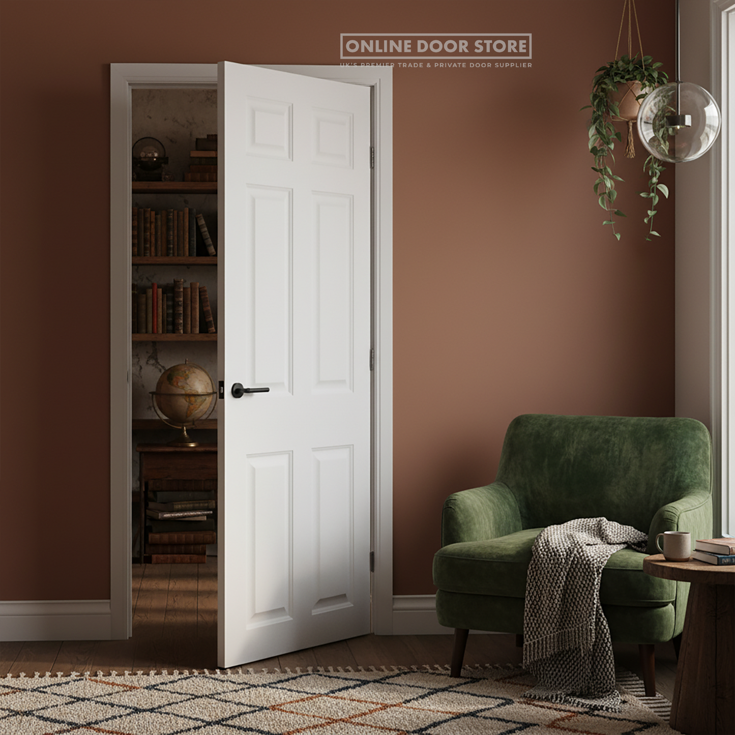 LPD White Moulded Smooth 6-Panel Square Top FD30 Fire Door