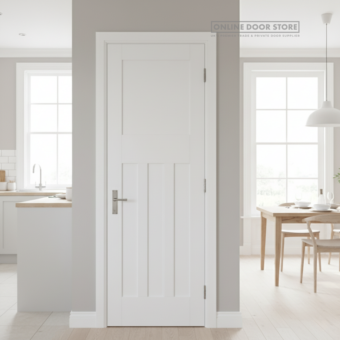 Aster 1930's Shaker DX30 White Primed FD30 Fire Door