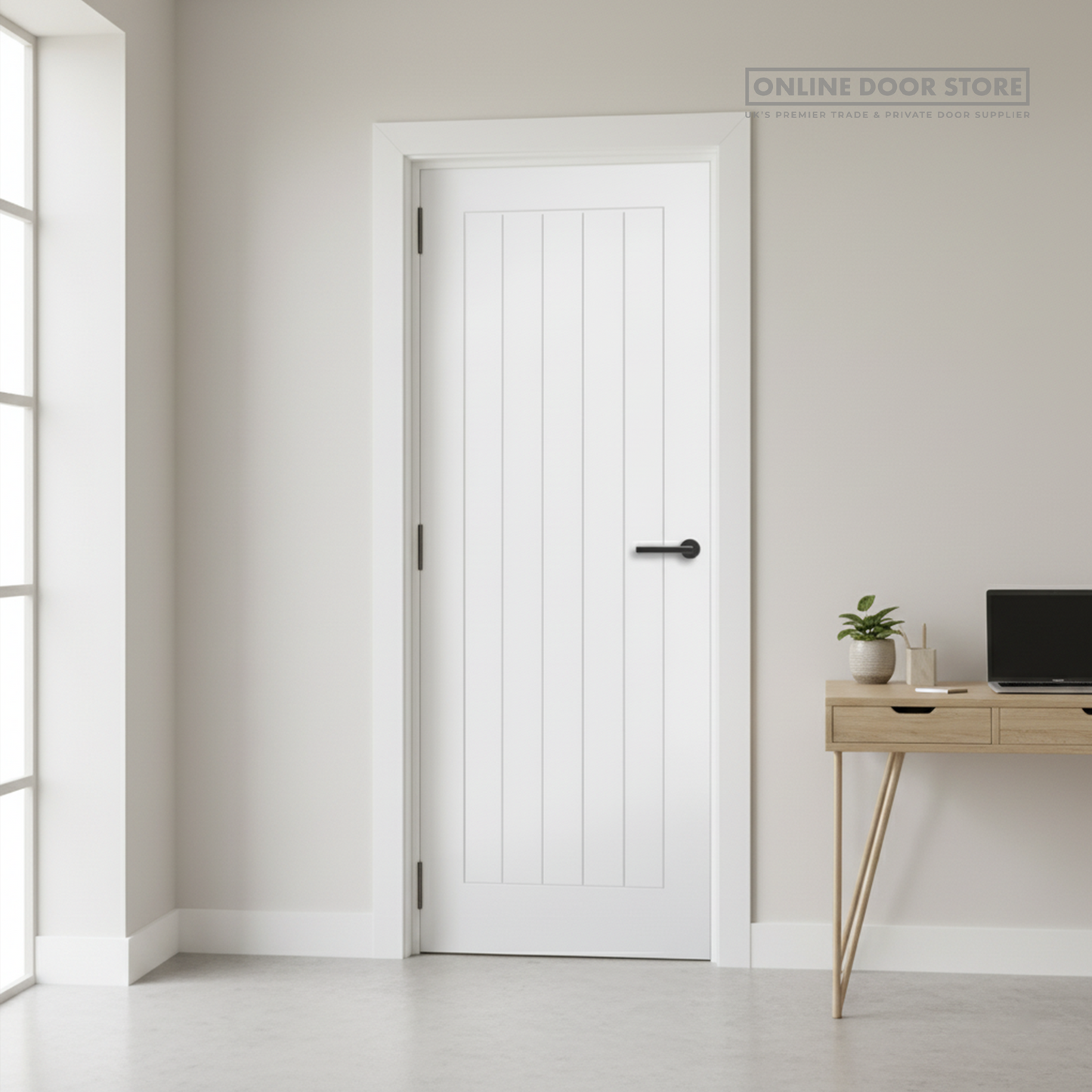 Aster White Primed Cottage FD30 Fire Door