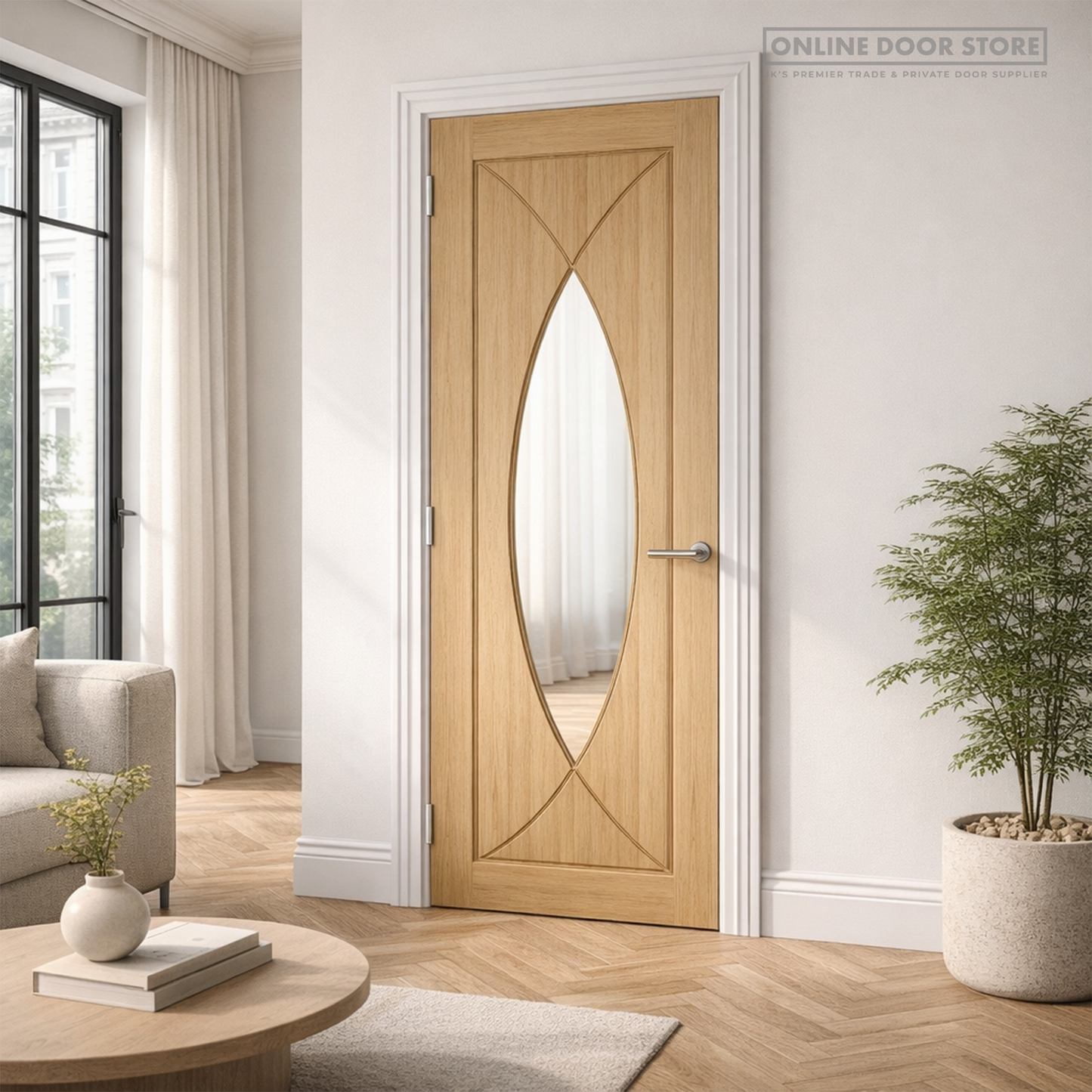 Deanta Amalfi Pre-Finished Oak Internal Glazed Door