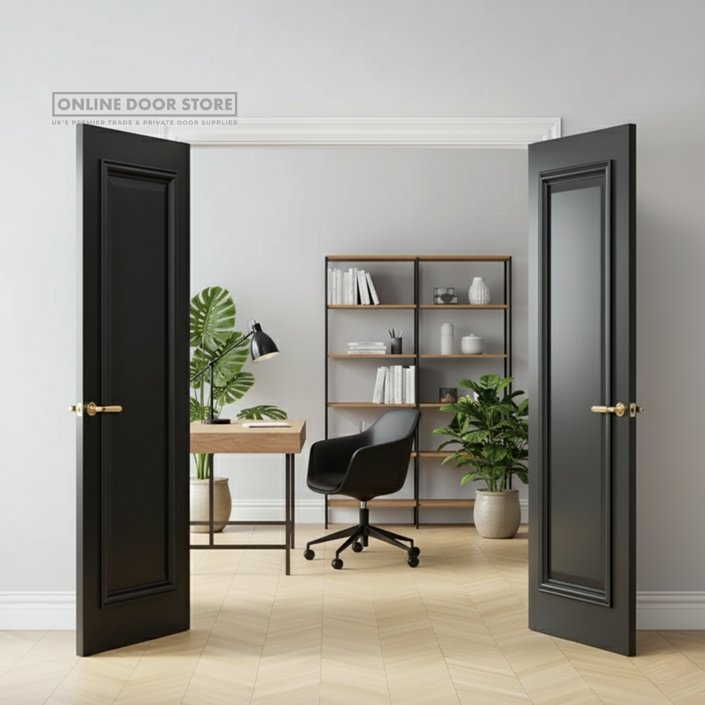 Deanta Blenheim Black Prefinished FSC FD30 Fire Door