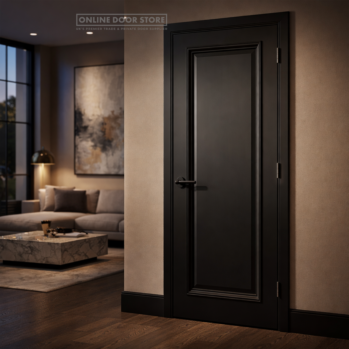 Deanta Blenheim Black Prefinished FSC FD30 Fire Door