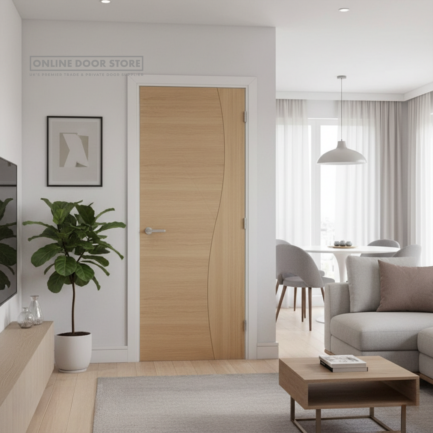 Deanta Cadiz Prefinished Oak FD30 Fire Door