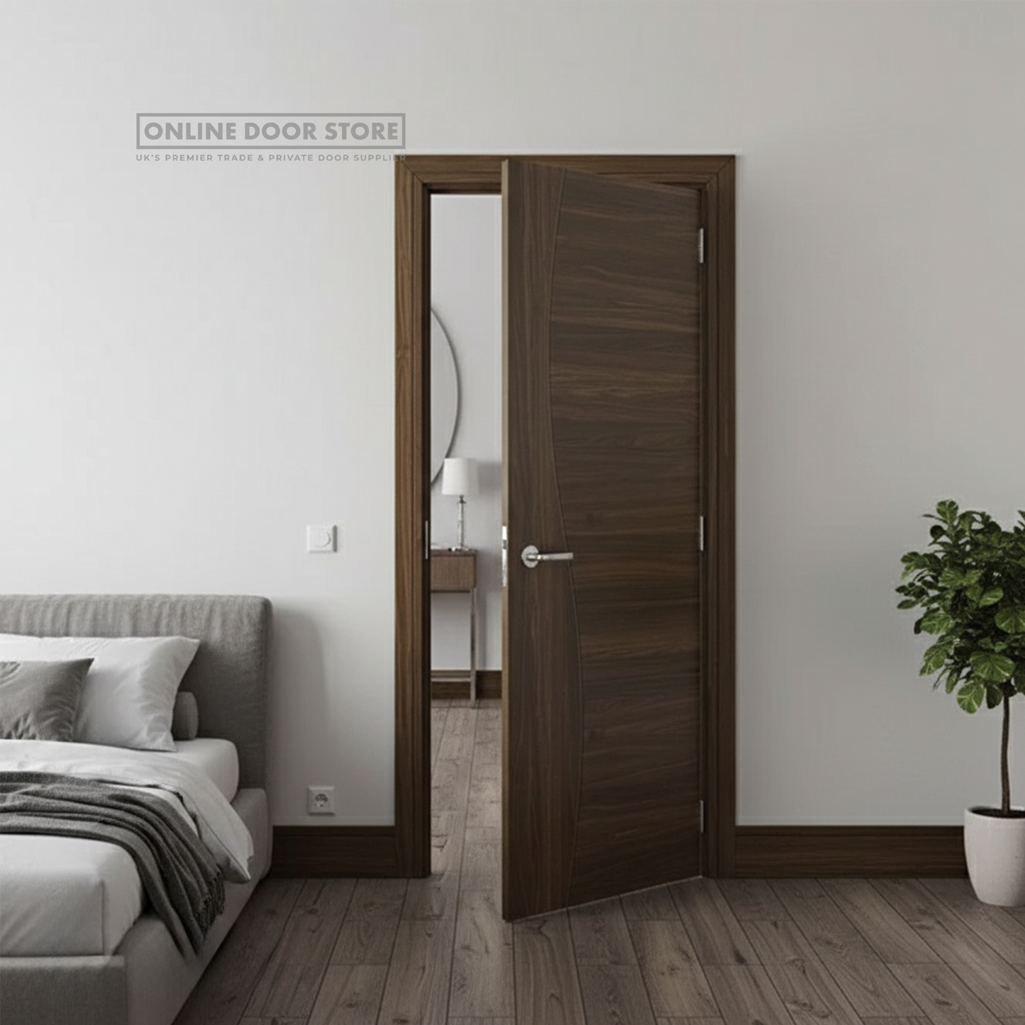 Deanta Cadiz Prefinished Walnut FD30 Fire Door