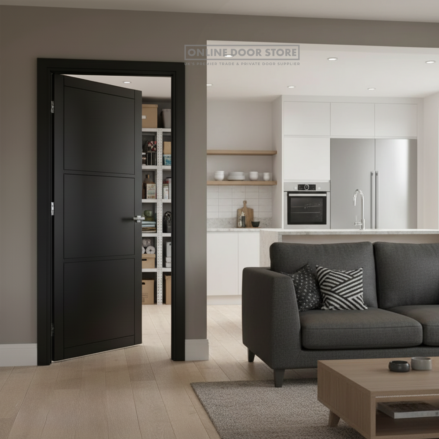 Deanta Camden Pre-Finished Black Internal Door