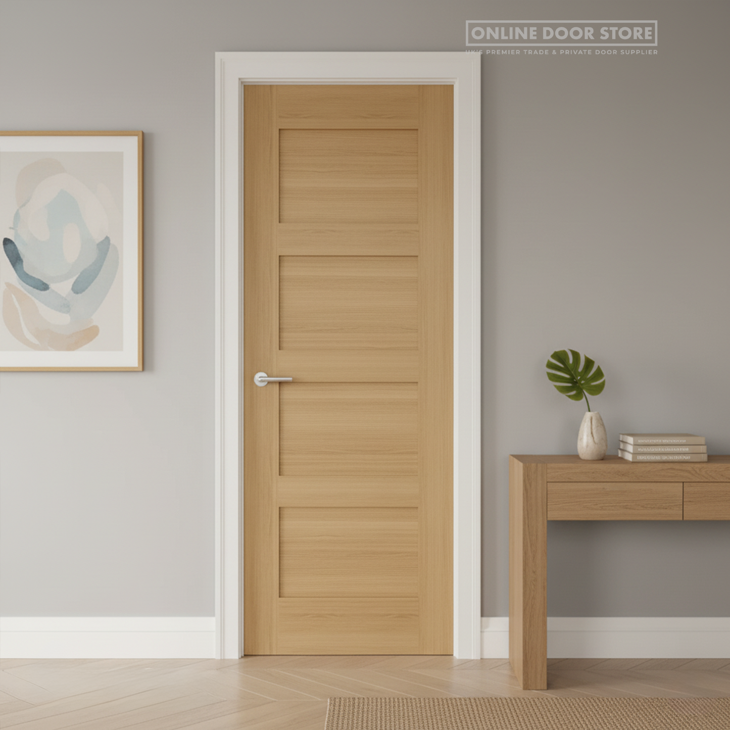 Deanta Coventry Unfinished Oak FD30 Fire Door