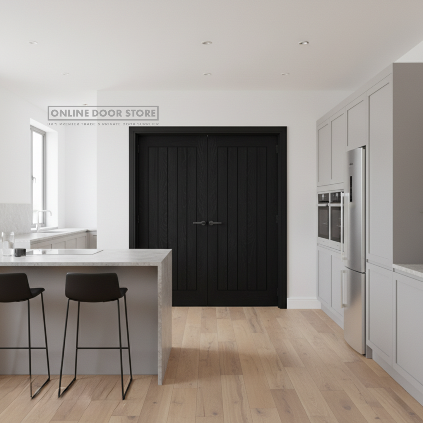 Deanta Ely Pre-Finished Brushed Black Oak Internal Door