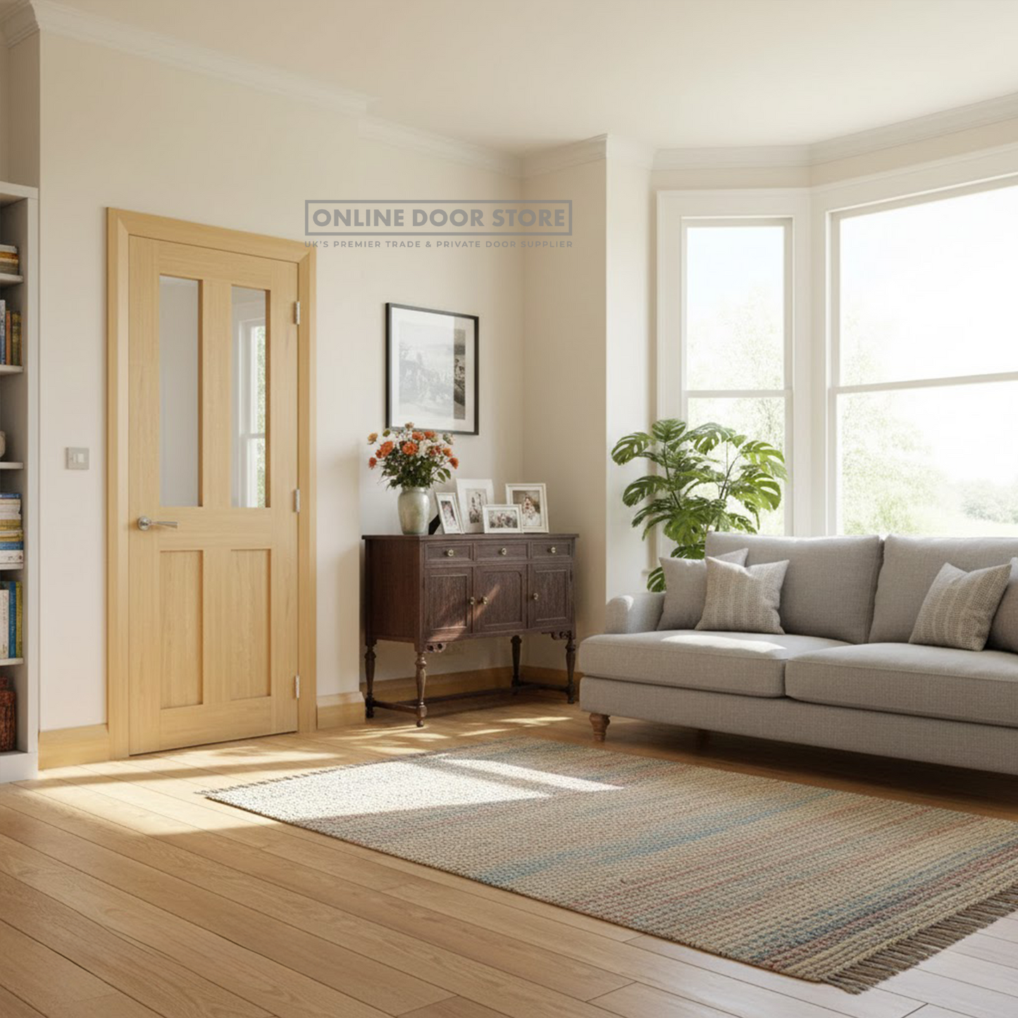 Deanta Eton Unfinished Oak Internal Glazed Door