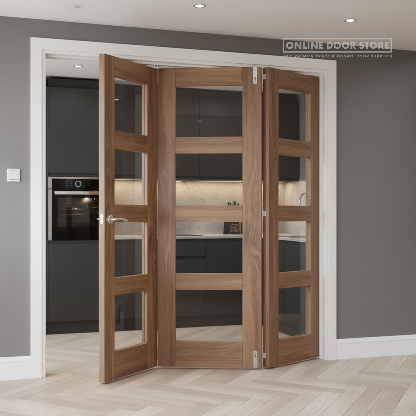 Deanta Folding System - Bifold Frame Kit Prefinished Walnut