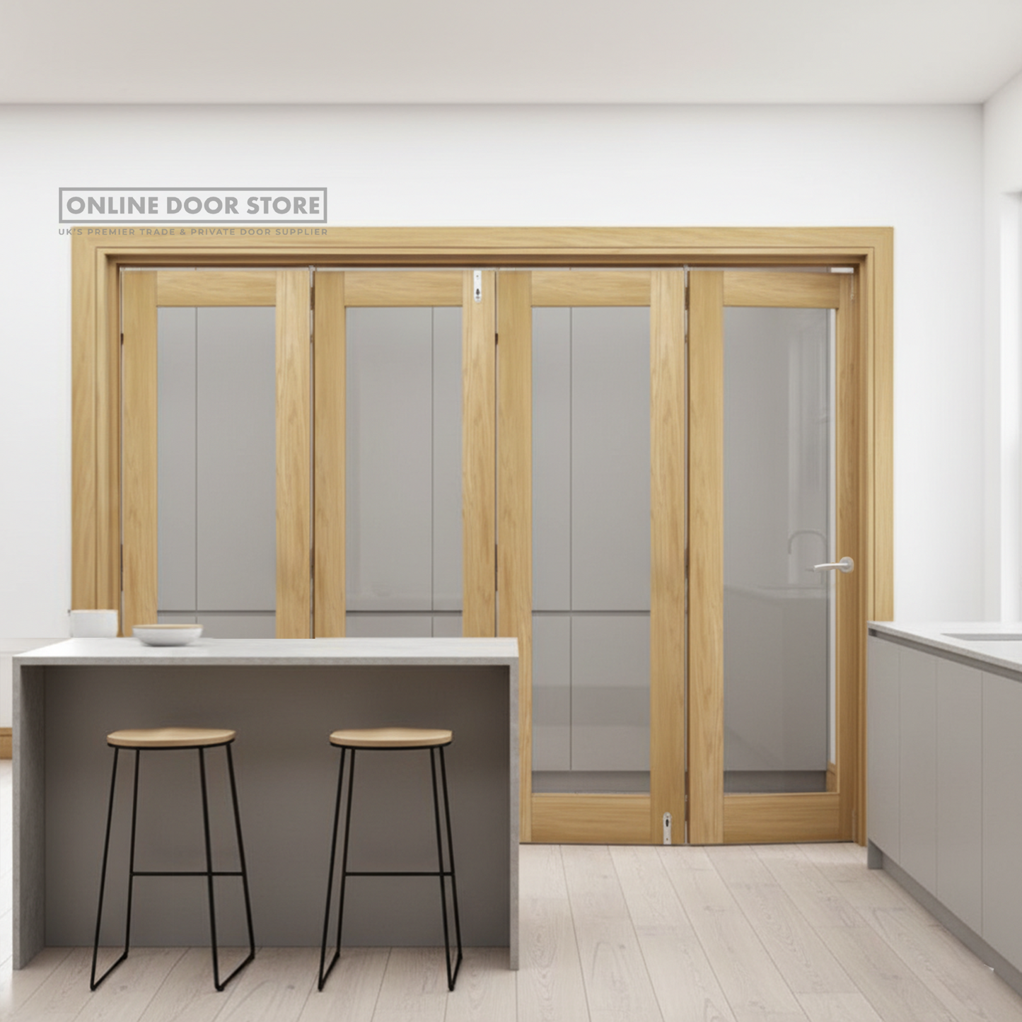 Deanta Folding System - Bifold Frame Kit Unfinished Oak