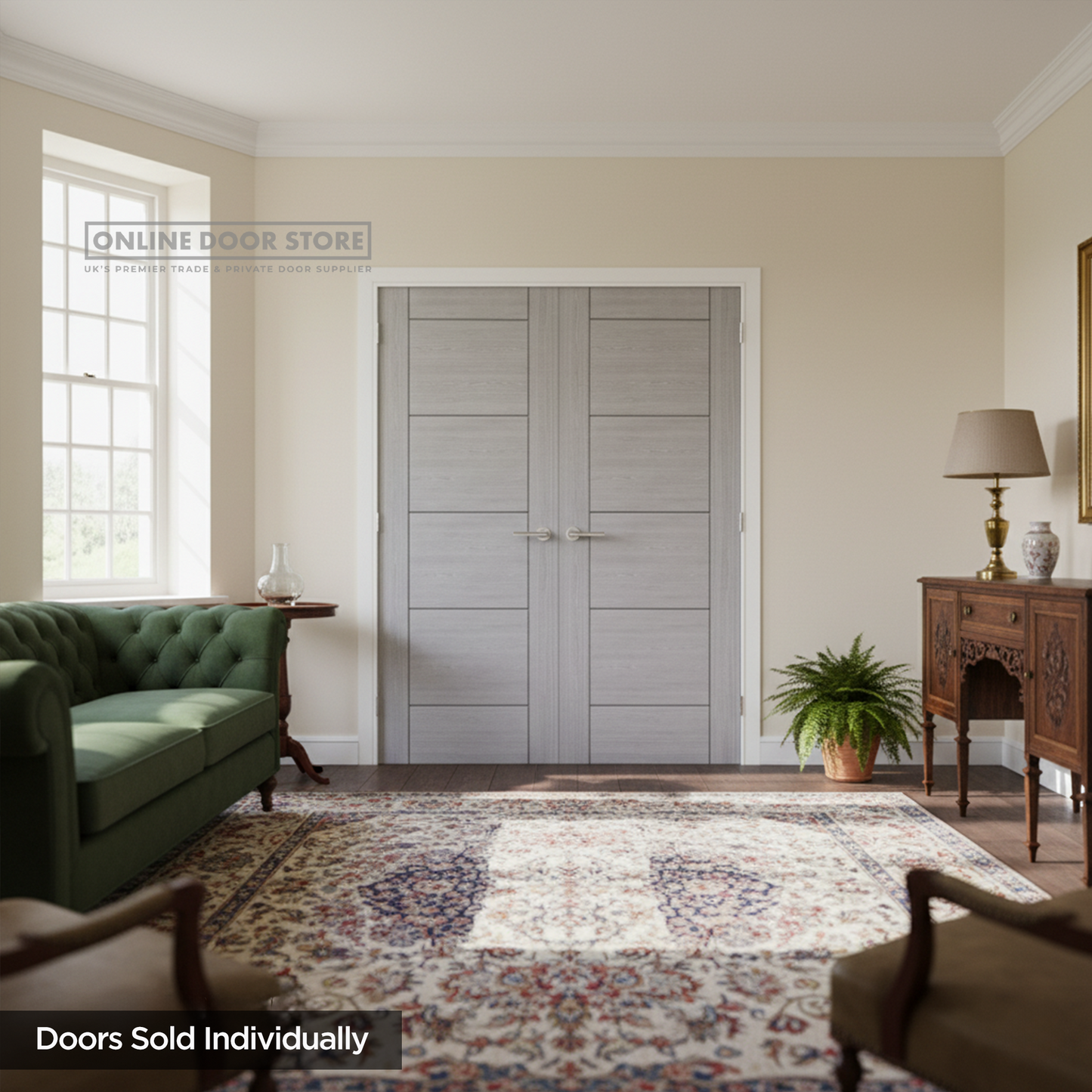 Deanta Montreal Light Grey Ash FD30 Fire Door