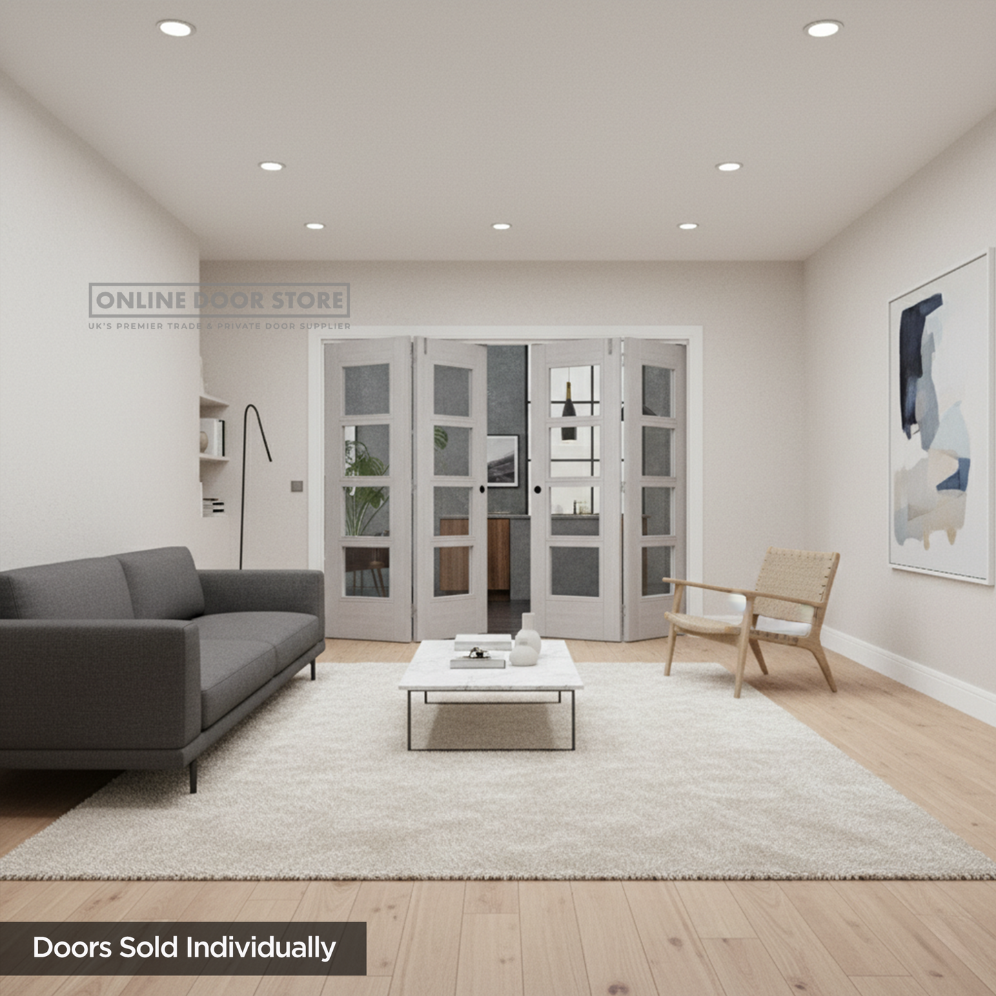 Deanta Montreal Light Grey Ash Glazed FD30 Fire Door