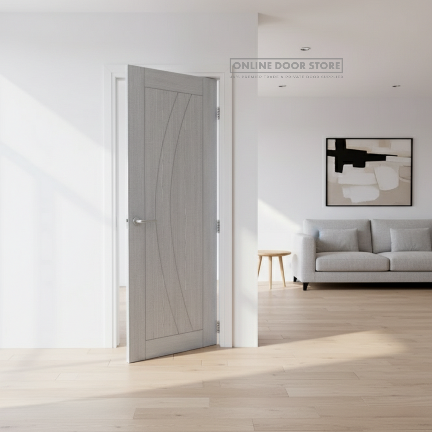 Deanta Ravello Light Grey Ash FD30 Fire Door