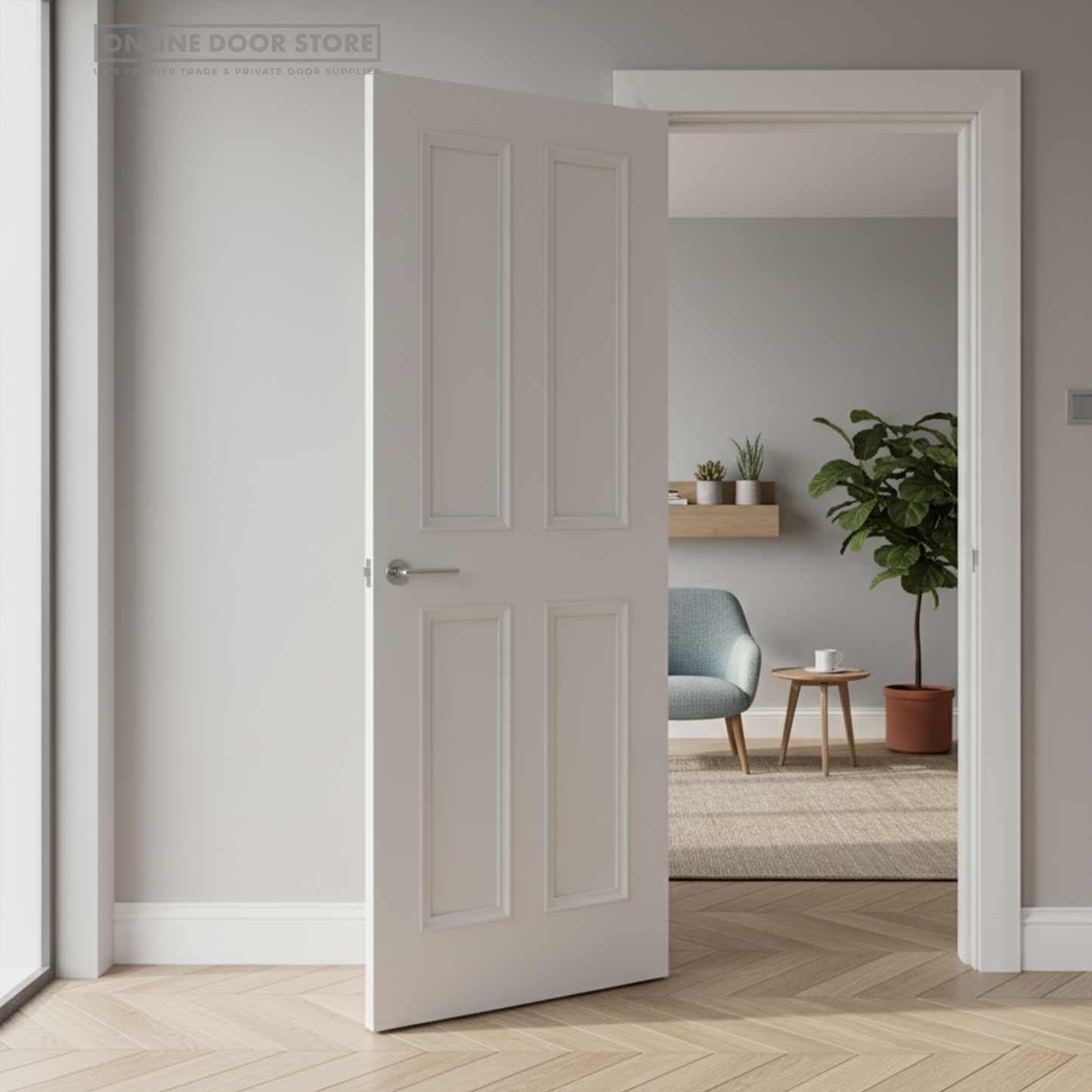 Deanta Rochester White Primed Internal Door