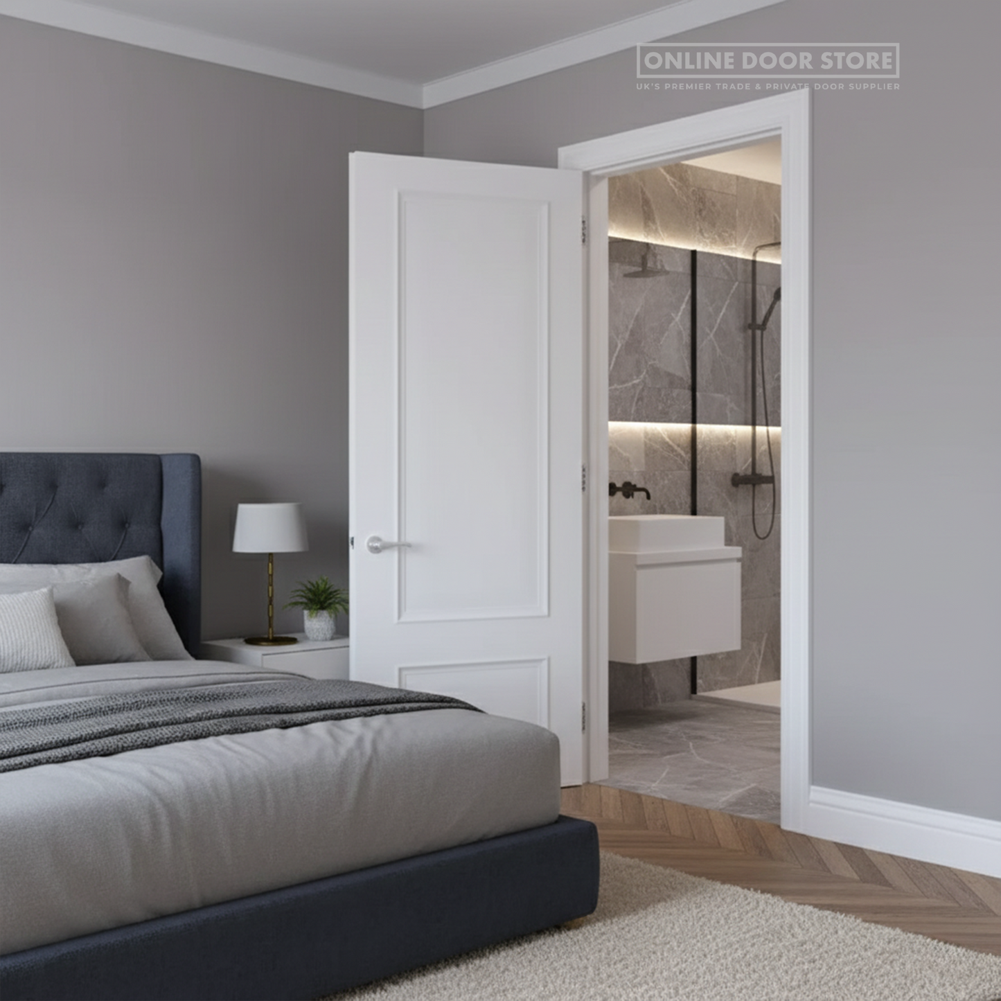 Deanta Sandringham White Primed Internal Door