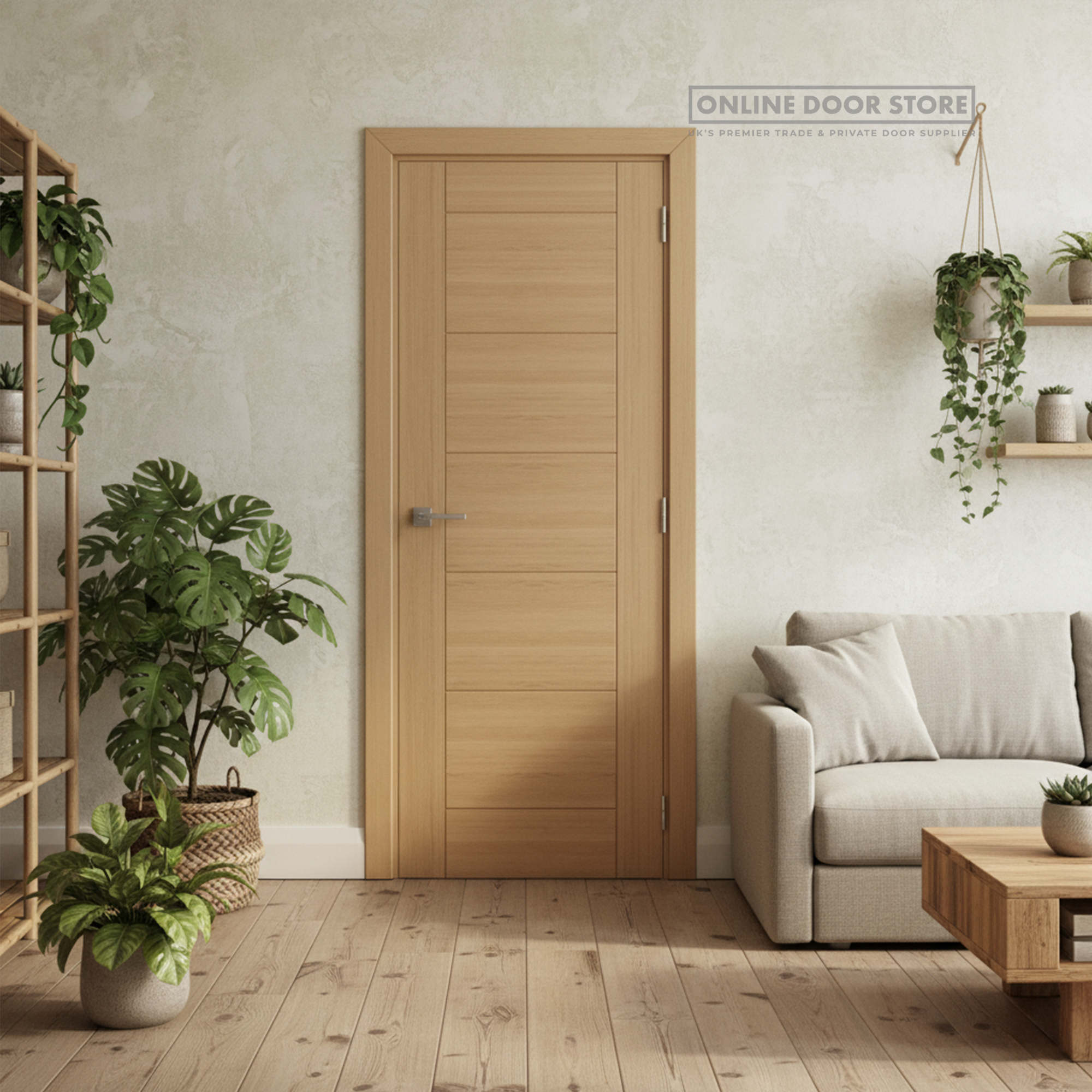 Deanta Seville Prefinished Oak FD30 Fire Door – Online Door Store