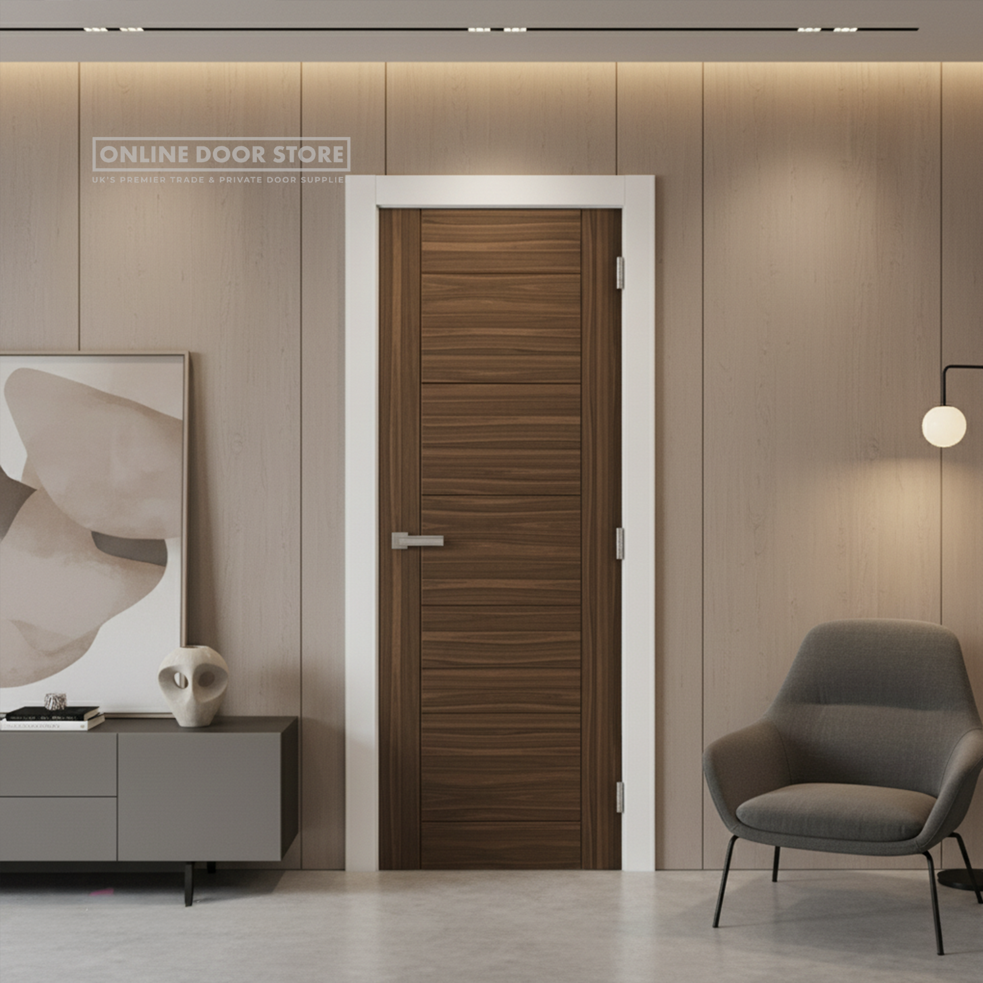 Deanta Seville Prefinished Walnut Internal Door – Online Door Store