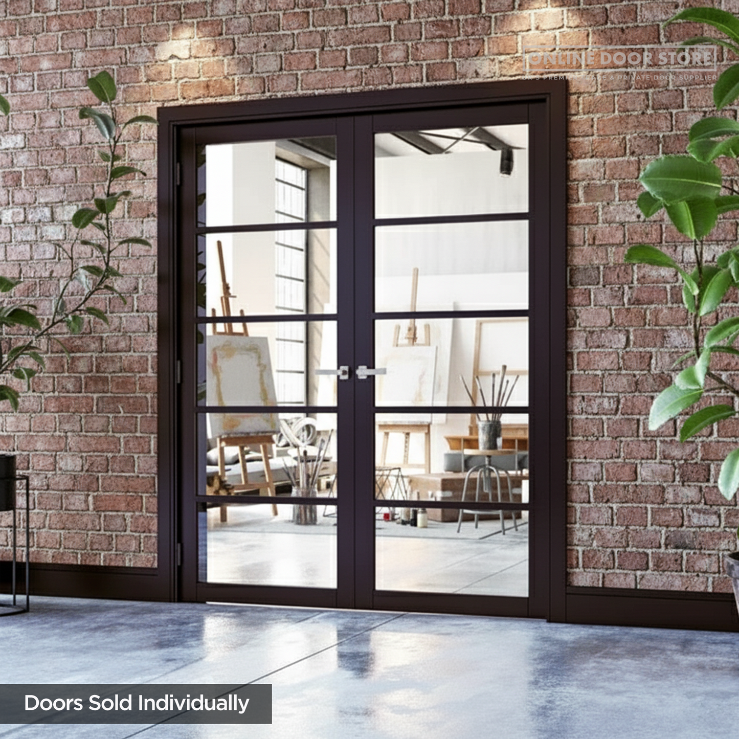 Deanta Shoreditch Pre-Finished Black Internal Glazed Door