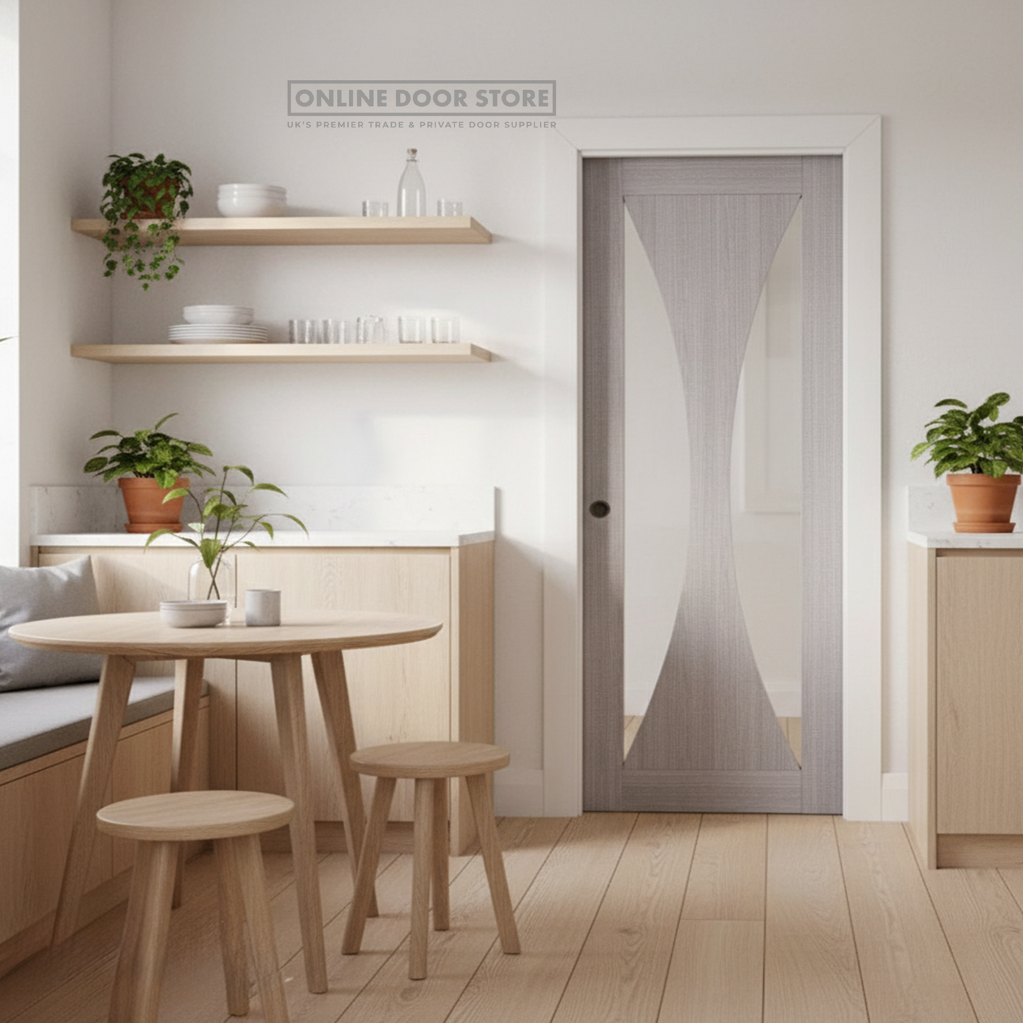 Deanta Single Pocket Door Kit 125mm - White Frame / Matt Black Hardware