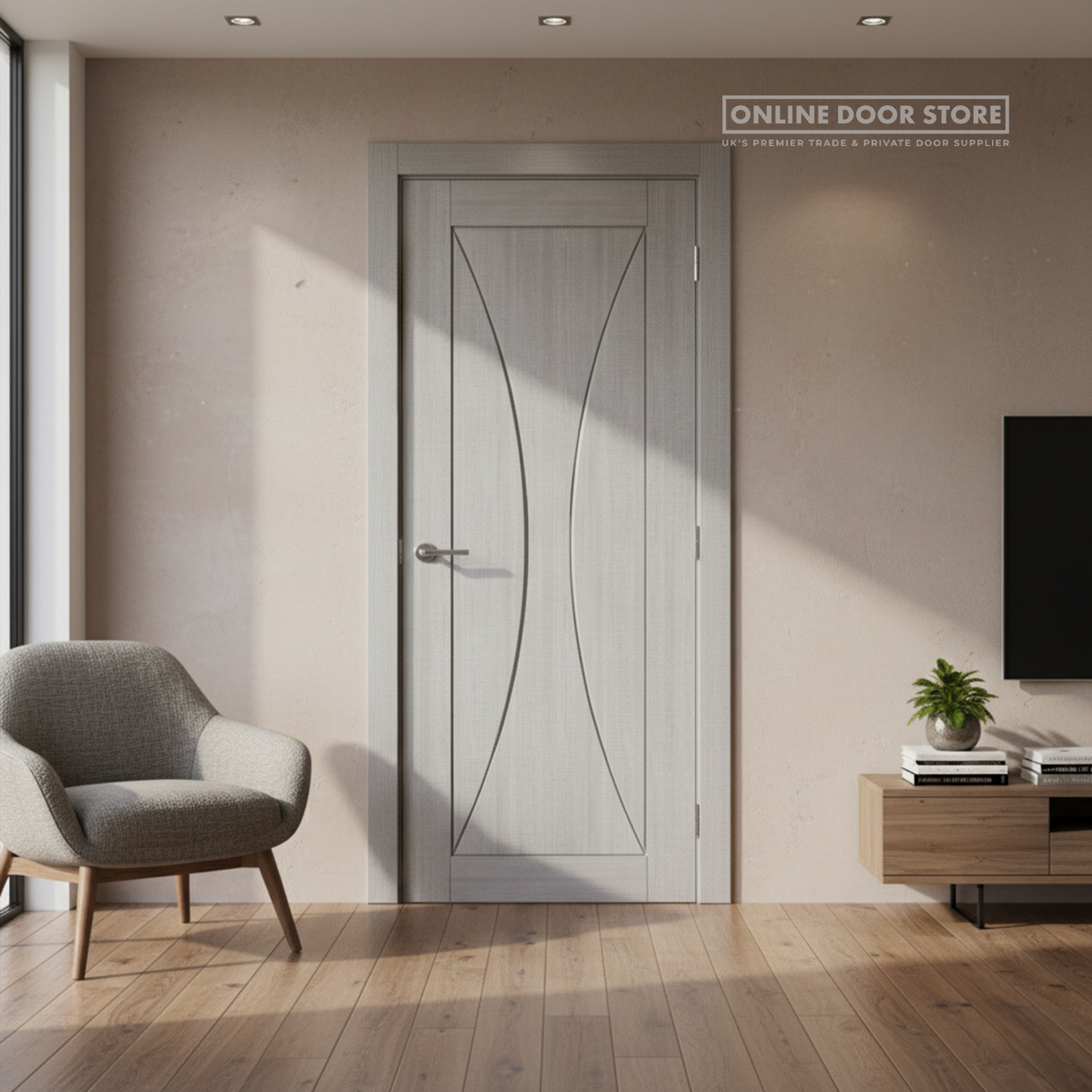 Deanta Sorrento Light Grey Ash Internal FD30 Fire Door