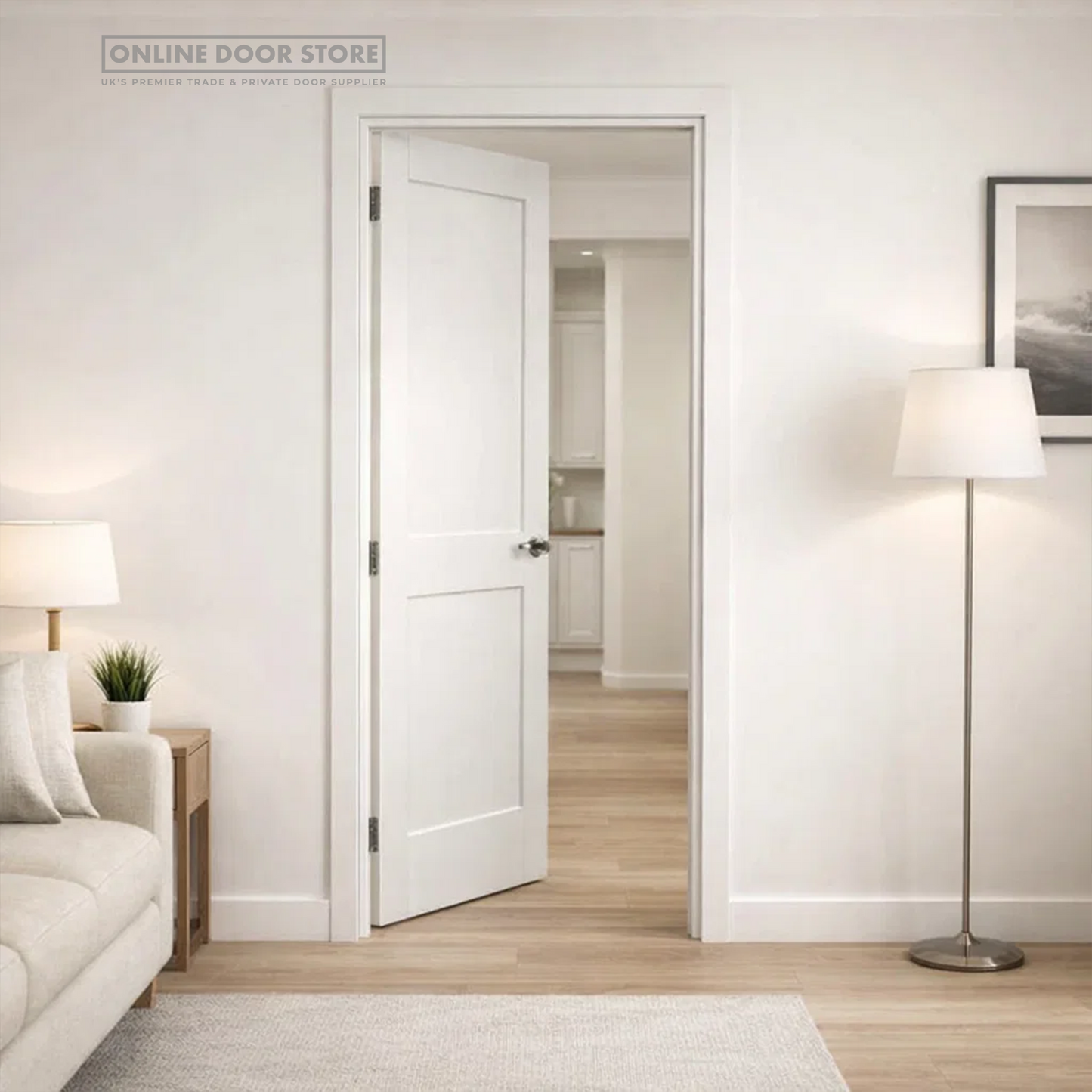 JB Kind Antigua White Primed Internal Door