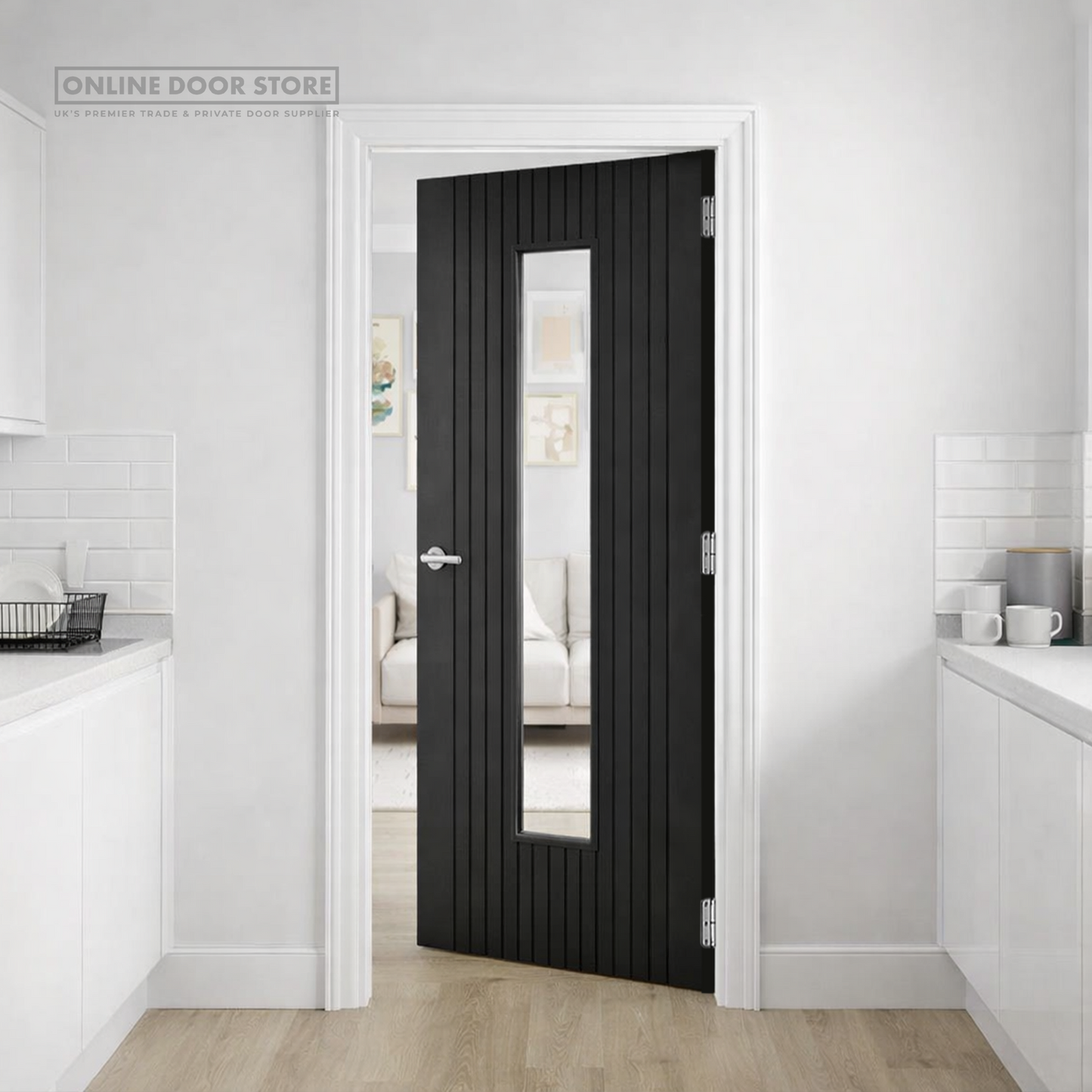 JB Kind Aria Black Laminated Internal Glazed Door