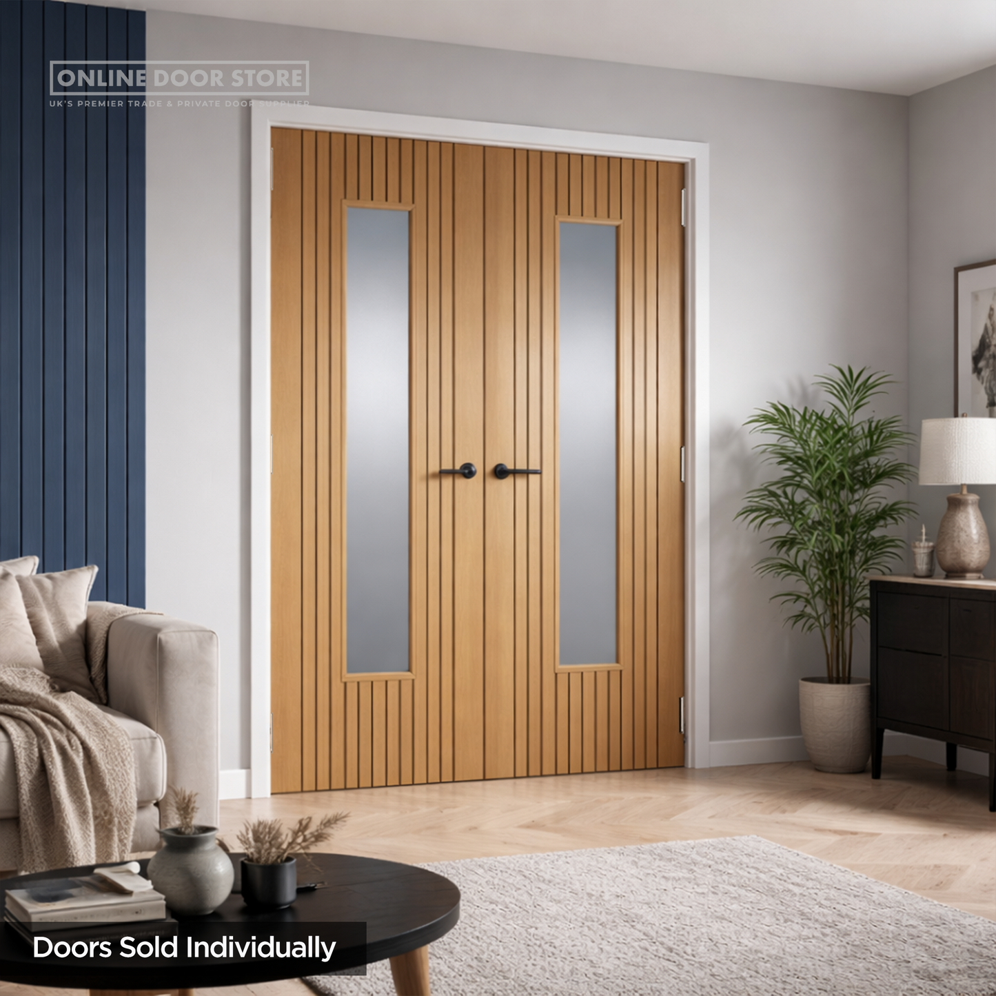 JB Kind Aria Oak Laminated Internal Glazed Door