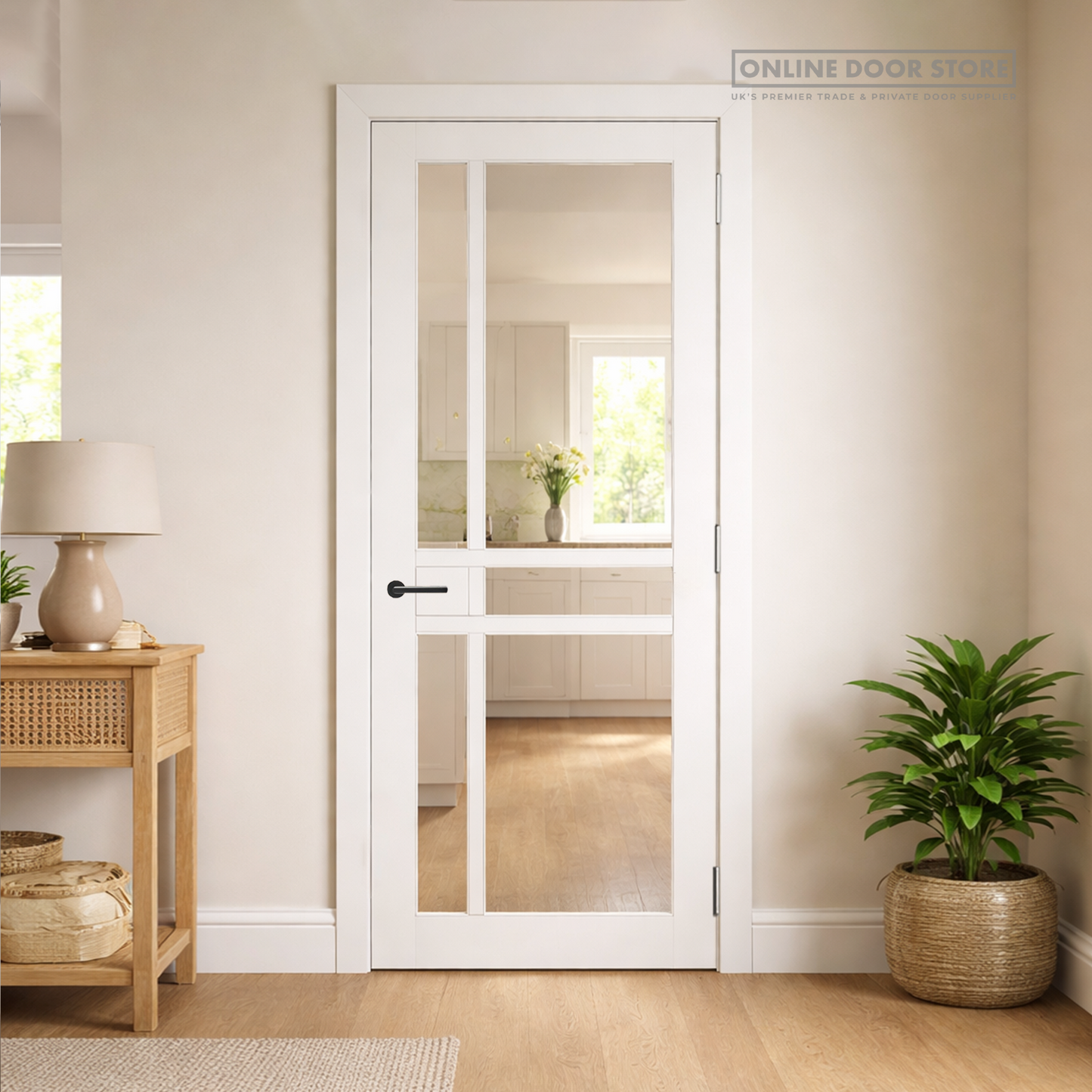 JB Kind City White Internal Glazed Door