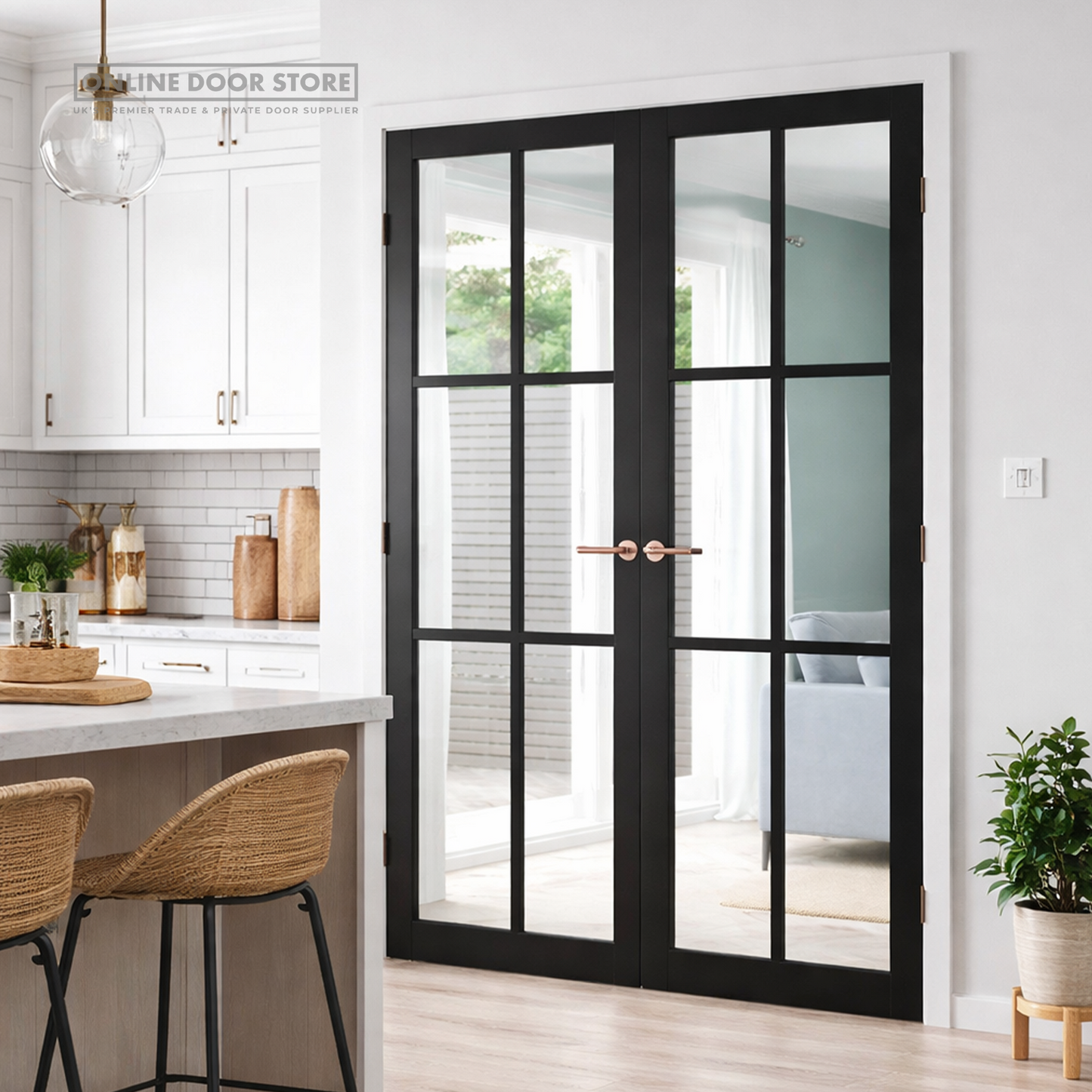 JB Kind Civic Black Internal Glazed Door