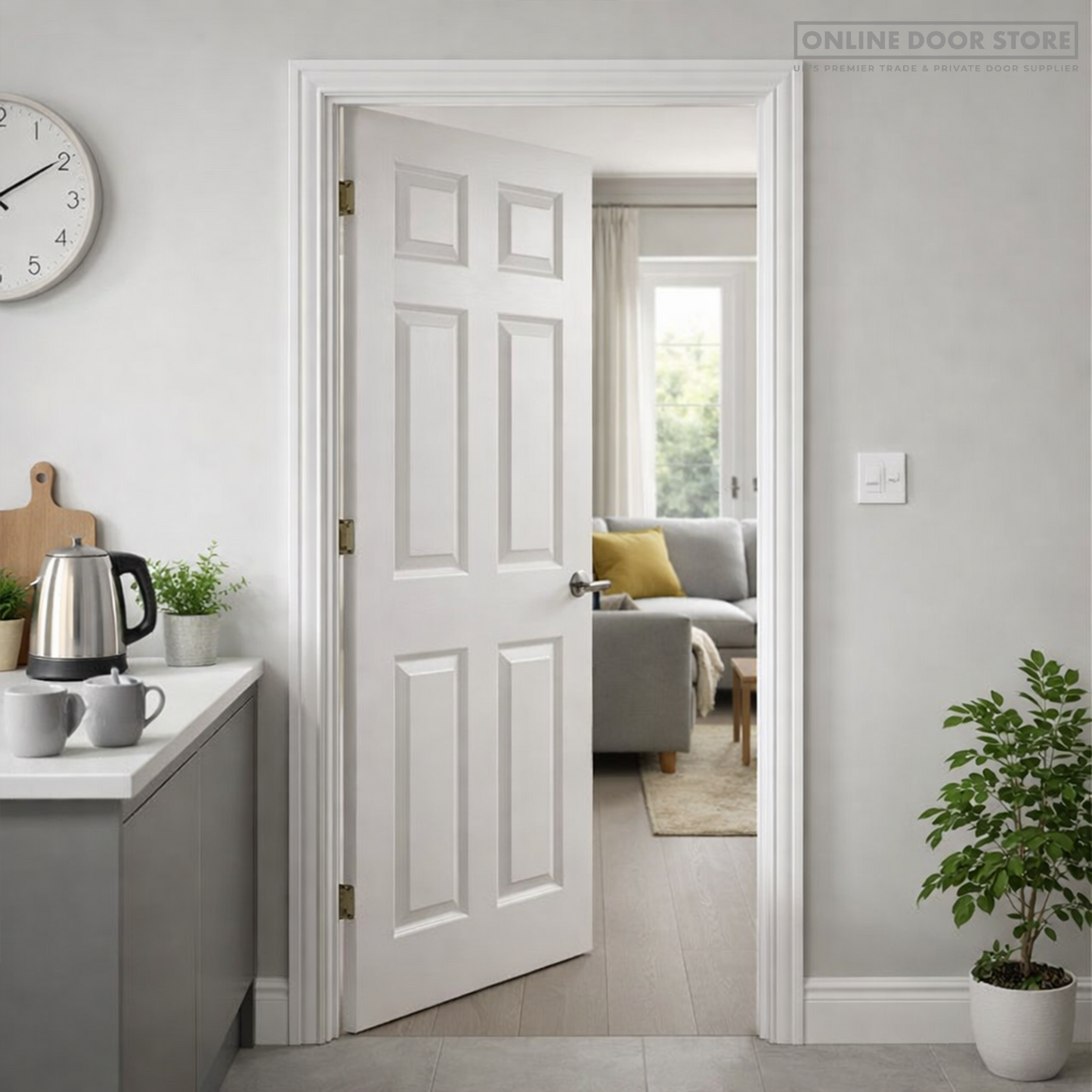 JB Kind Colonist Grained Moulded Panel FD30 Fire Door