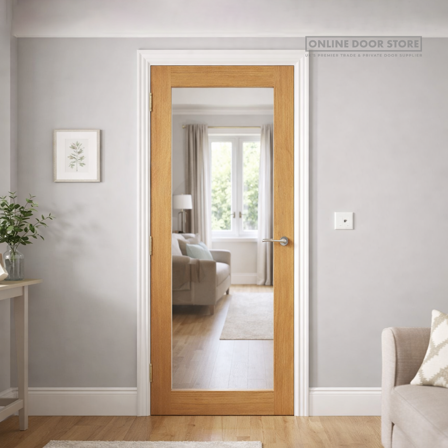 JB Kind Fuji Oak Internal Glazed Door