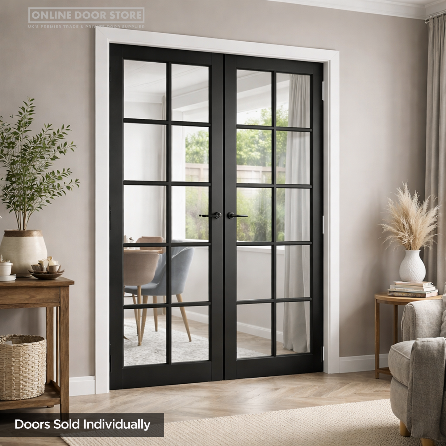 JB Kind Plaza Black Internal Glazed Door