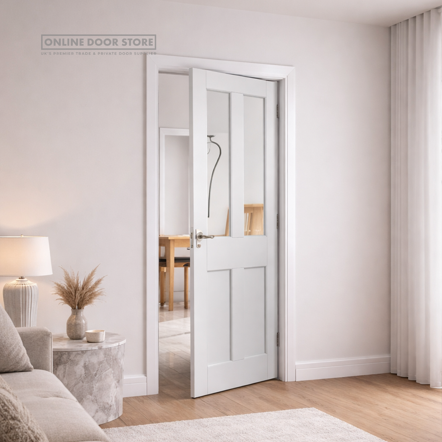 JB Kind Rushmore White Clear Internal Glazed Door