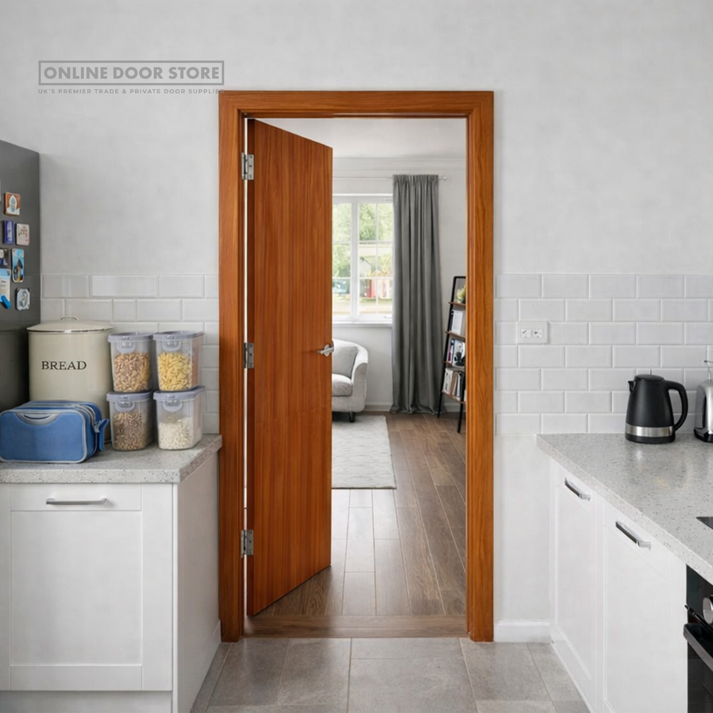 JB Kind Sapele Veneered Flush FD30 Fire Door